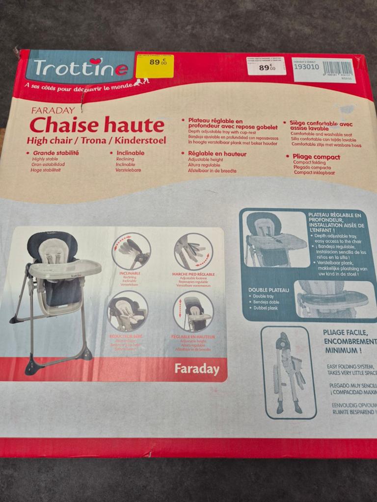 Chaise haute Trottine !!neuve!!, Enfants & Bébés