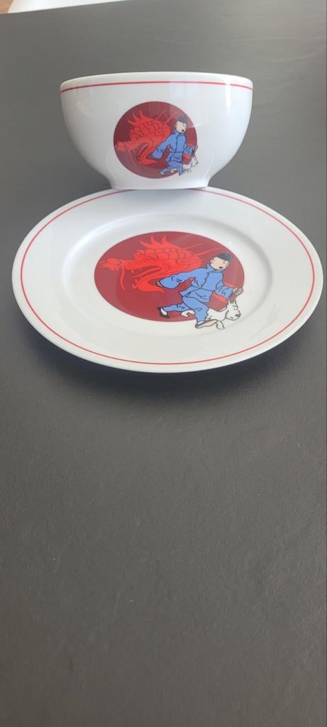 Kuifje  bord en bol uit de blauwe lotus, Verzamelen, Ophalen of Verzenden, Nieuw, Overige typen