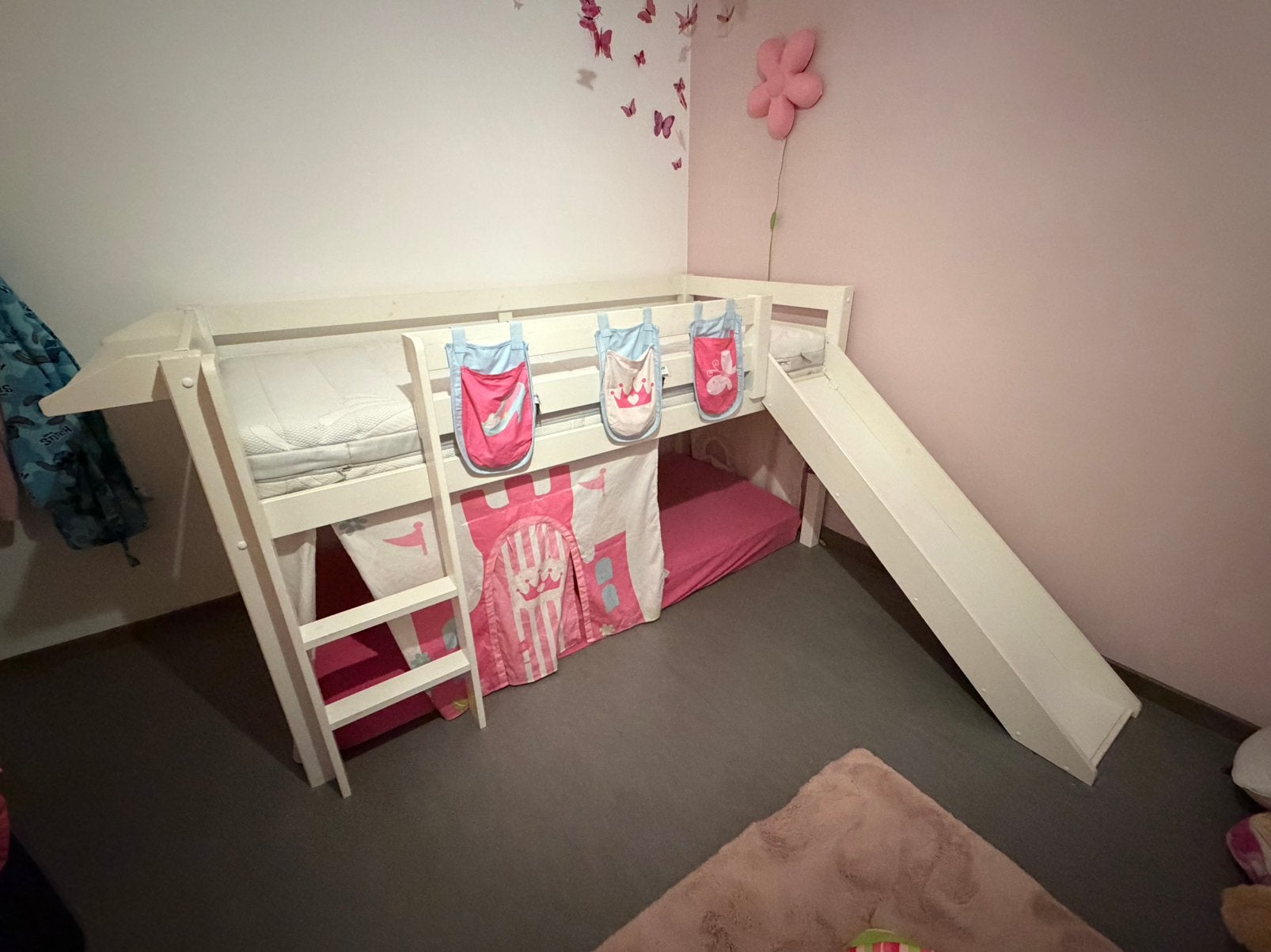 Halfhoogslaper met schuifaf voor echte prinsesjes 🎀, Kinderen en Baby's, Ophalen, Zo goed als nieuw, Halfhoogslaper