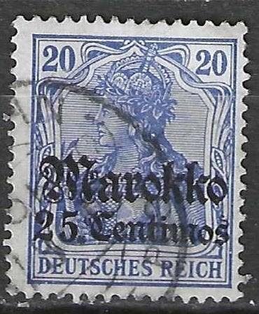 Marokko Duitse Zone 1905 - Yvert 36 - Germania   opdruk (ST), Postzegels en Munten, Verzenden, Marokko, Gestempeld