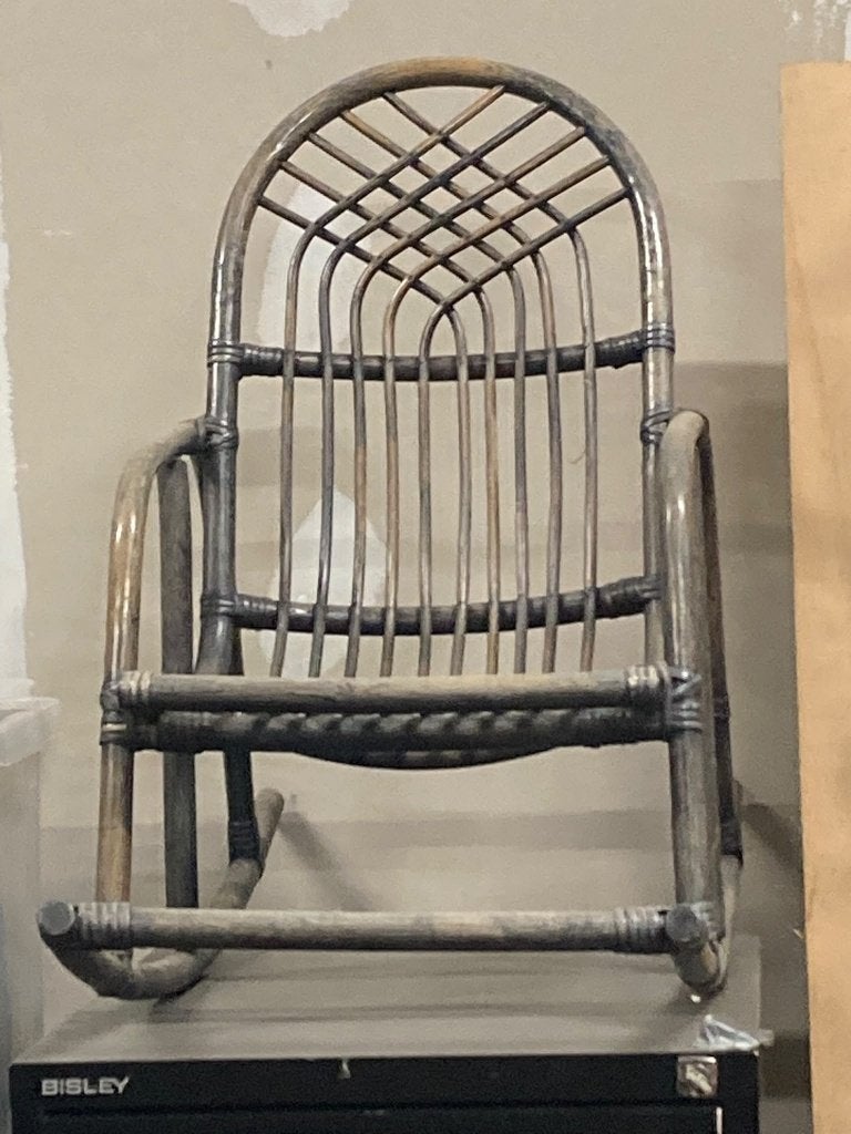 Vintage rotan schommelstoel kind - retro jaren 70, Antiquités & Art, Enlèvement