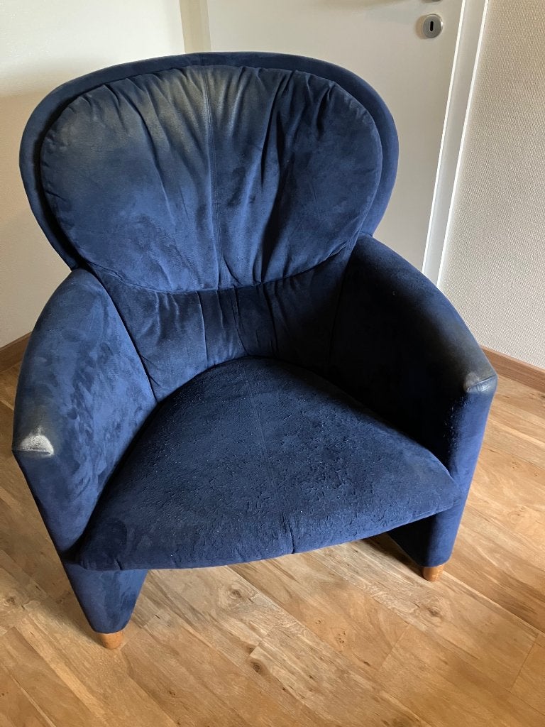 Fauteuil Leolux avec repose-pieds assorti, vintage, Enlèvement, Utilisé, Bois, Vintage
