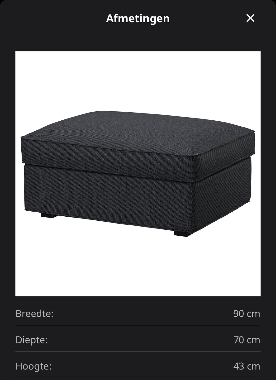 Kivik voetenbank met opbergruimte, Ophalen, Zo goed als nieuw, Stof