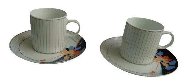 Arzberg Time Polo 2x kop en schotel 150ml vintage design, Verzenden, Arzberg, Vintage, Zo goed als nieuw