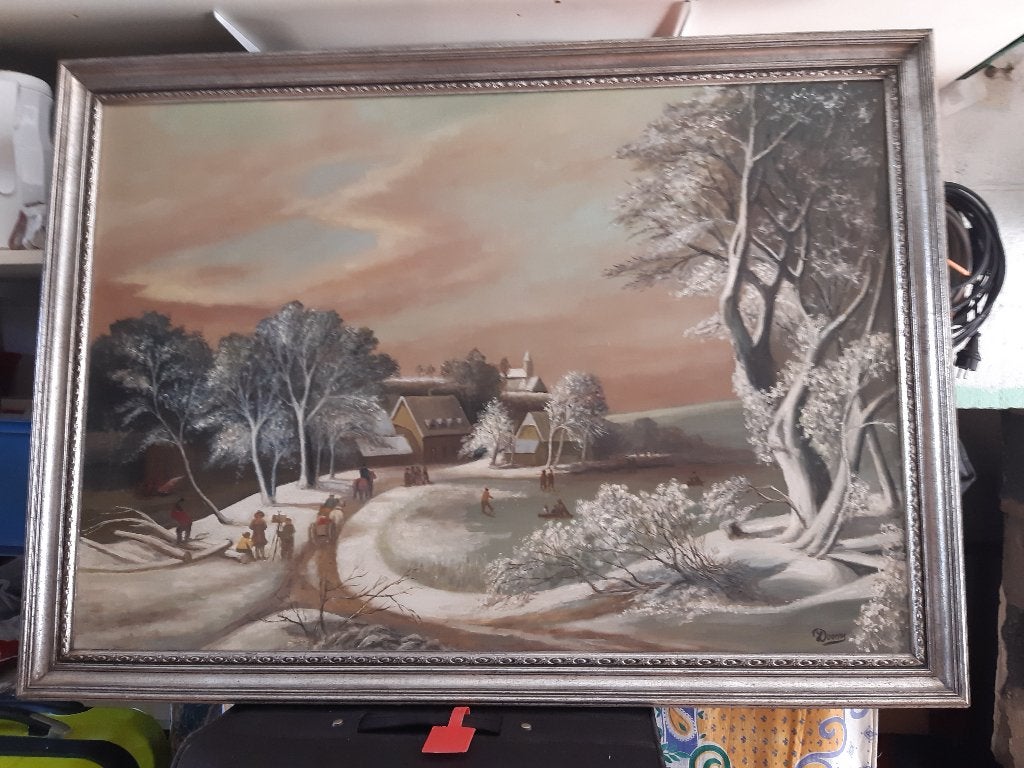 Groot schilderij 112 x 80   op doek, Ophalen, Schilderij