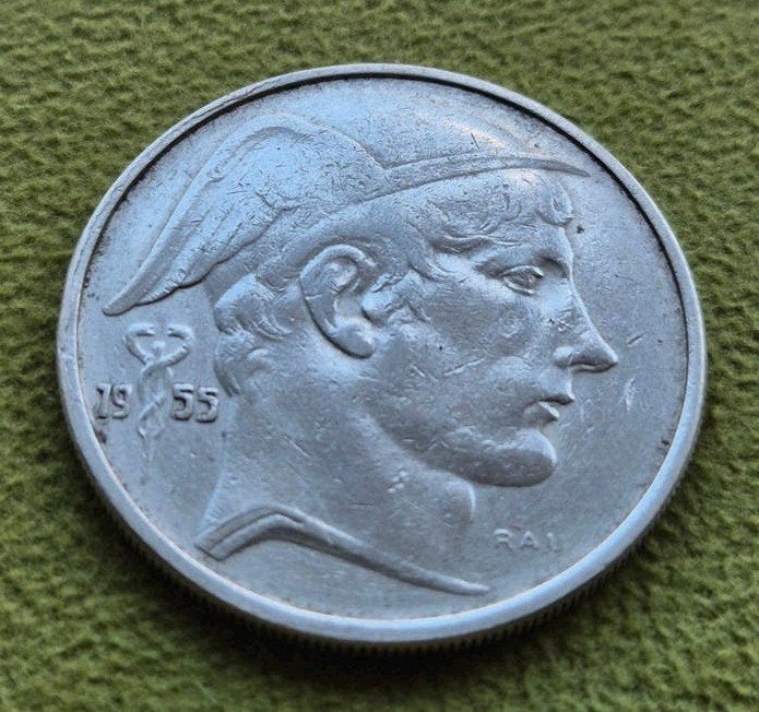 20 Frank 1955 Vlaams  Mercurius / RAAR, Enlèvement ou Envoi, Monnaie en vrac, Argent, Argent