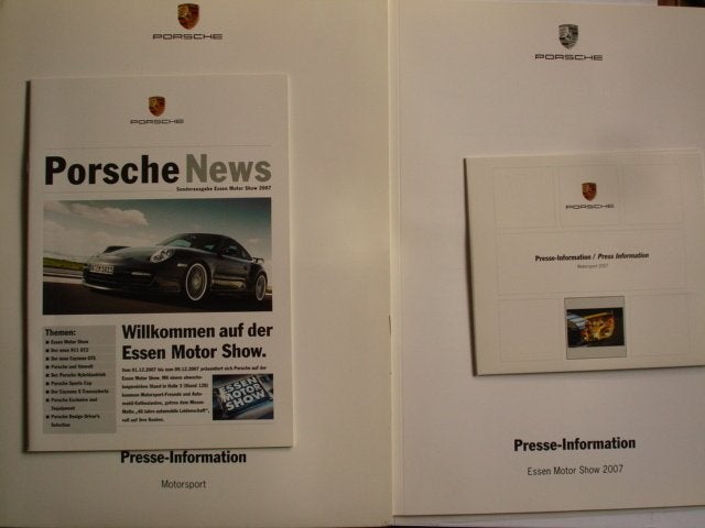 Porsche Motorsport Essen 2007 Press kit Persmap Farde de pre, Verzenden, Zo goed als nieuw, Porsche