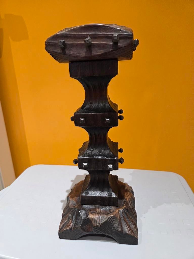 Bougeoir vintage en bois, Enlèvement ou Envoi