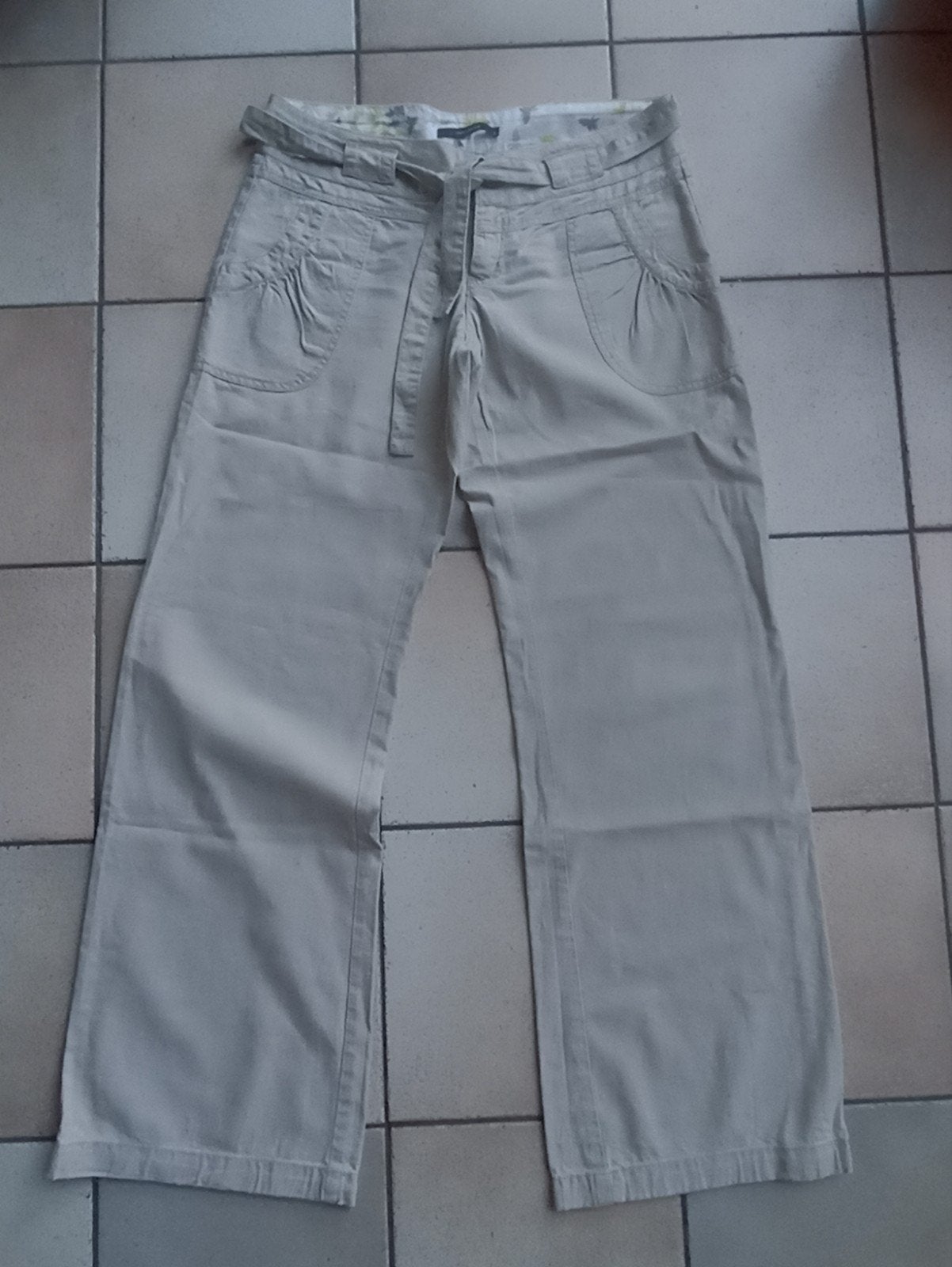 Pantalon lin beige Vero Moda taille 36, Kleding | Dames, Broeken en Pantalons, Vero Moda, Beige, Ophalen of Verzenden, Zo goed als nieuw