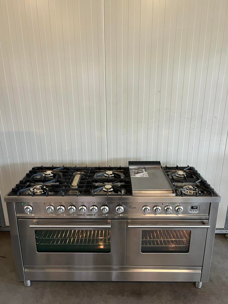 Luxe Boretti Fornuis 8 pits RVS dubbele oven - 150 cm breed, Electroménager, Enlèvement