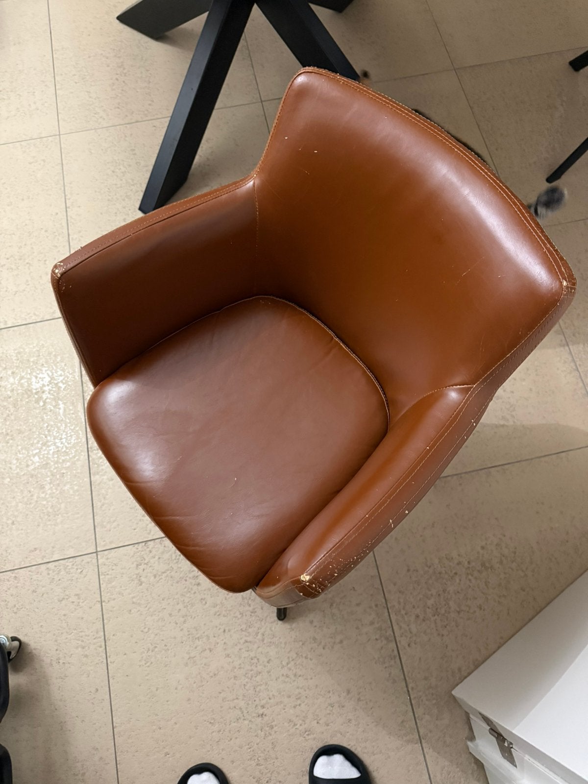 4 Cognackleurige Leren Fauteuils – €120 voor de 4, Huis en Inrichting, Fauteuils, Gebruikt, Leer, Ophalen