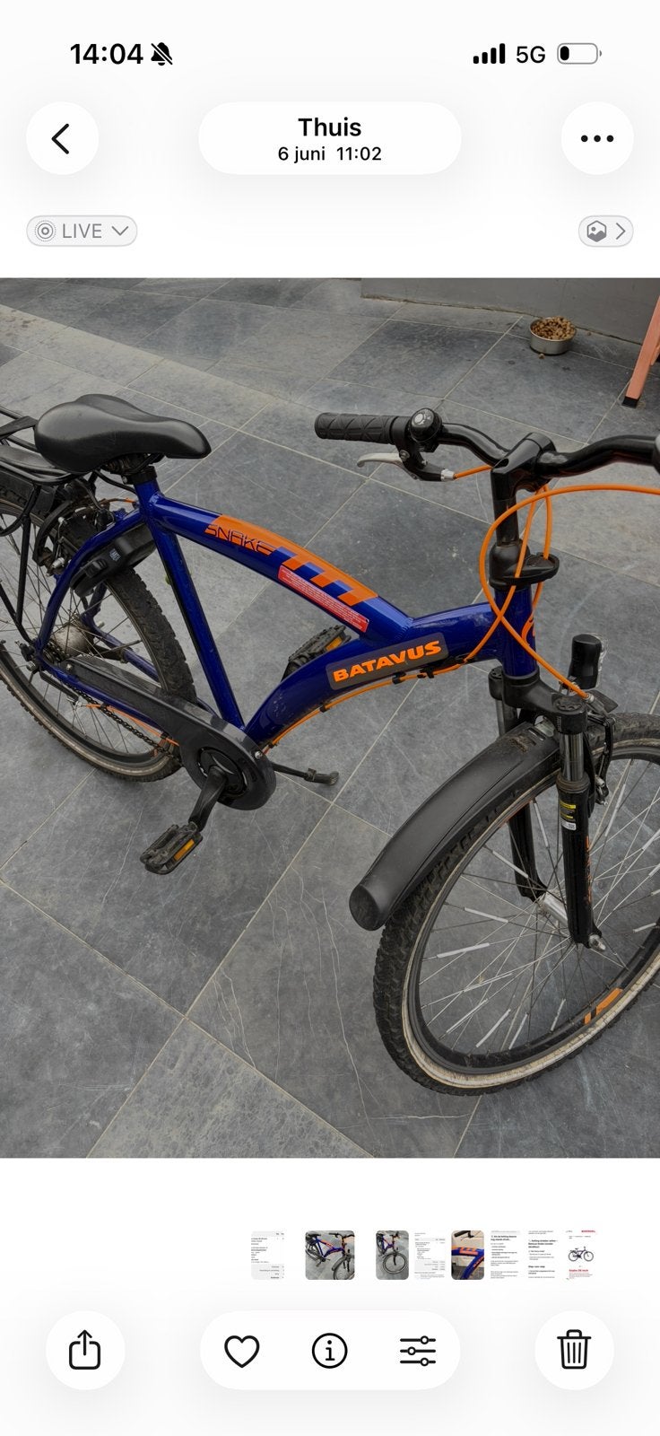 Fiets batavus 26 inch, Fietsen en Brommers, Terugtraprem, Gebruikt, Handrem, Ophalen