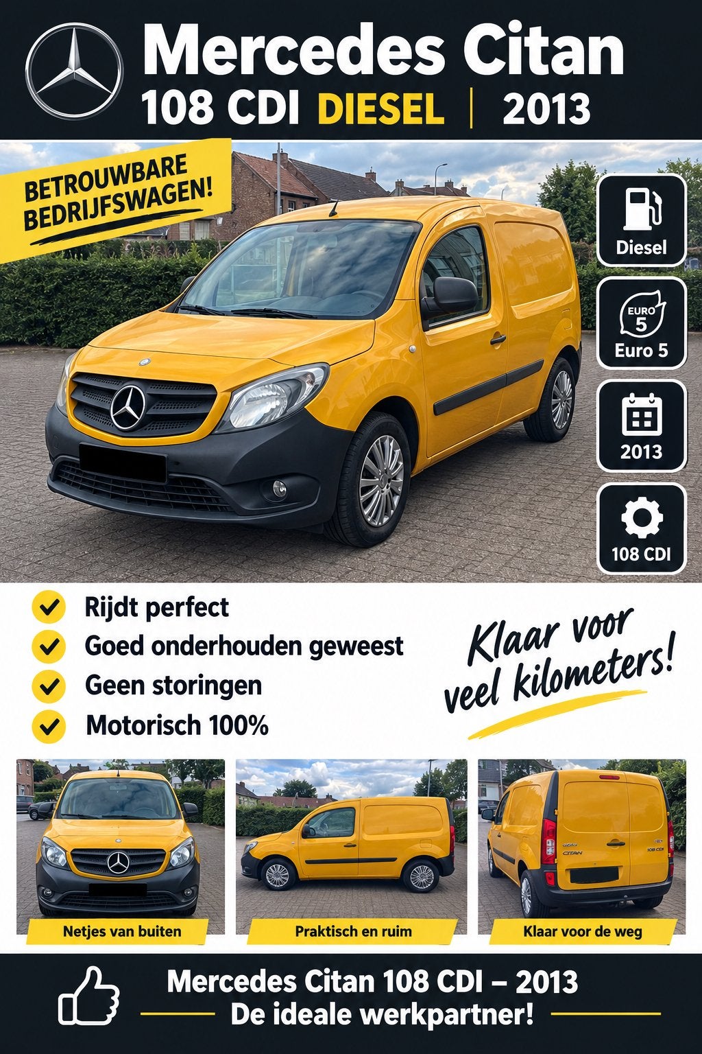 Mercedes citan 108 cdi van  2013 diesel euro 5, Ophalen