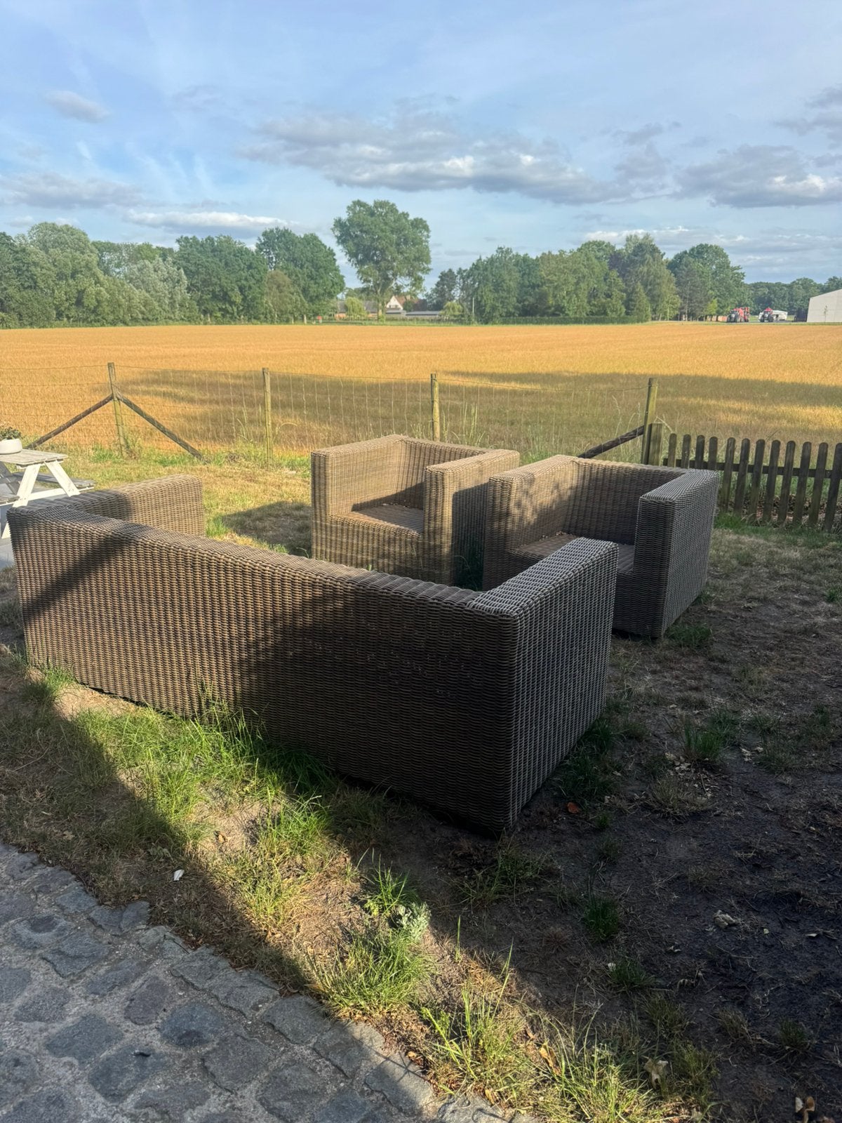 Lounge set - rottan, Tuin en Terras, Tuinsets en Loungesets, Ophalen, Zo goed als nieuw