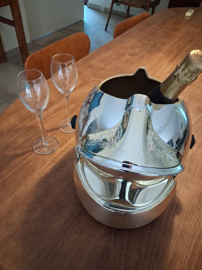 Champagne emmer brandweerhelm, Antiek en Kunst, Ophalen