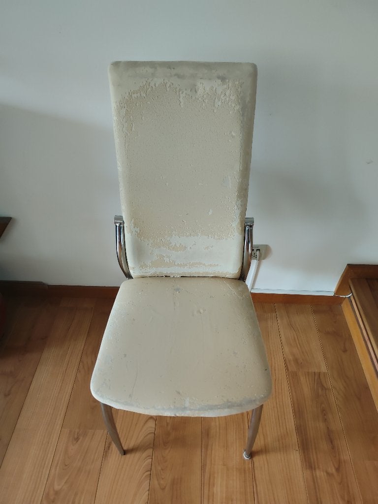 Om weg te geven: set van 8 stoelen, Huis en Inrichting, Stoelen, Ophalen, Gebruikt, Wit, Metaal