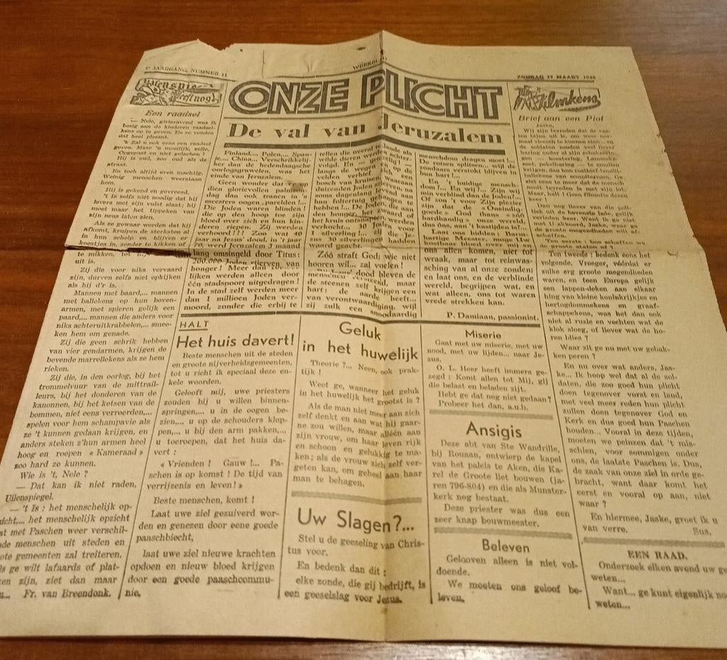Notre devoir 19 mars 1940, Enlèvement ou Envoi