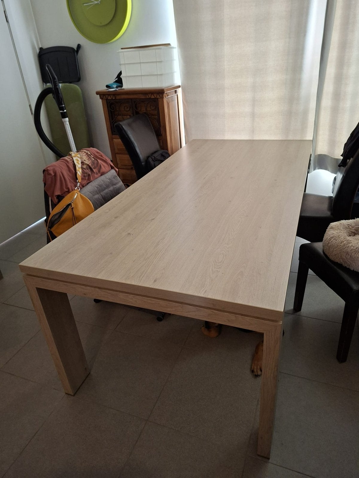 Houten eettafel 2m10, Huis en Inrichting, Tafels | Eettafels, Ophalen, 100 tot 150 cm, 200 cm of meer, Zo goed als nieuw