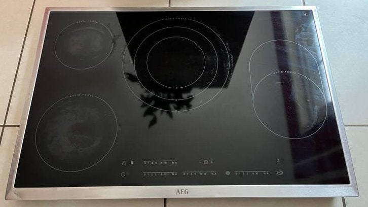 Vitrocéramique AEG 80cm, Electroménager, 4 zones de cuisson, Enlèvement, Utilisé, Encastré