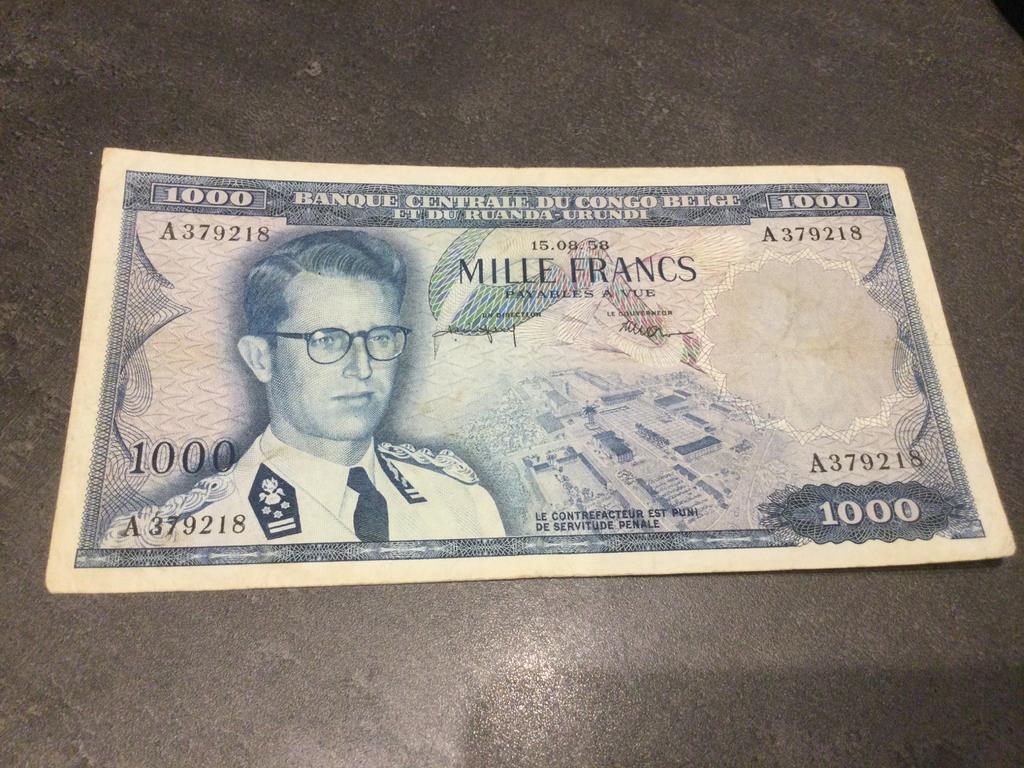 Congo belge 1000 Francs 15.08.58, Enlèvement ou Envoi