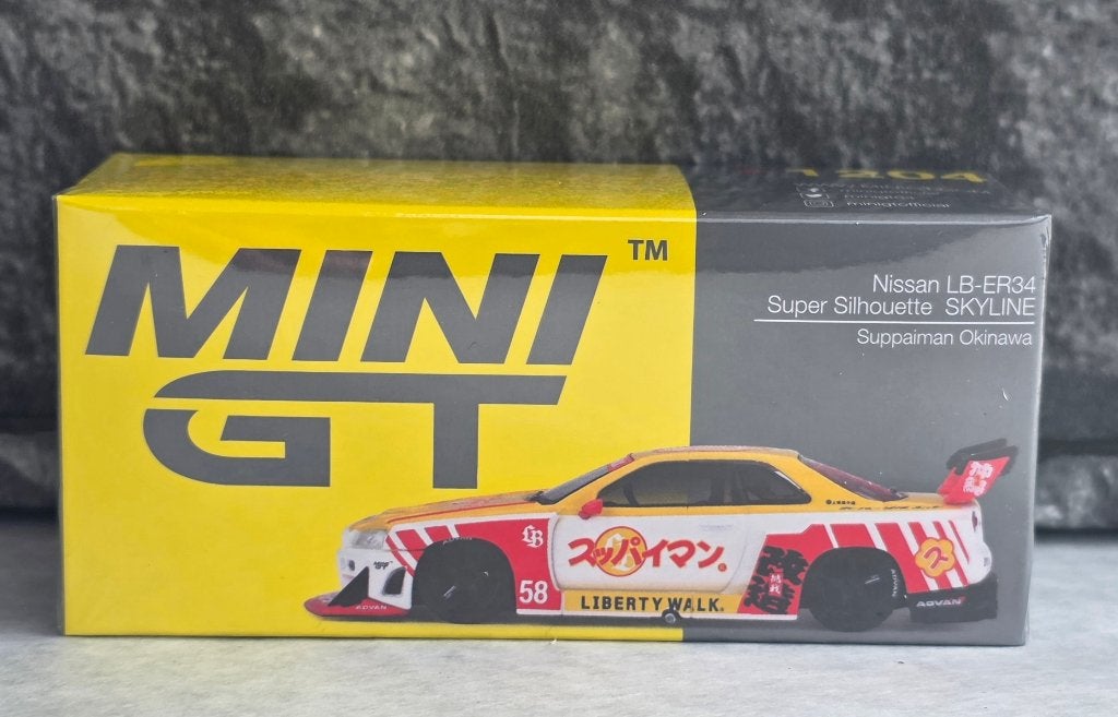 Nissan Skyline R34 super silhouette Mini GT, Neuf, Enlèvement ou Envoi, Voiture, Mini GT