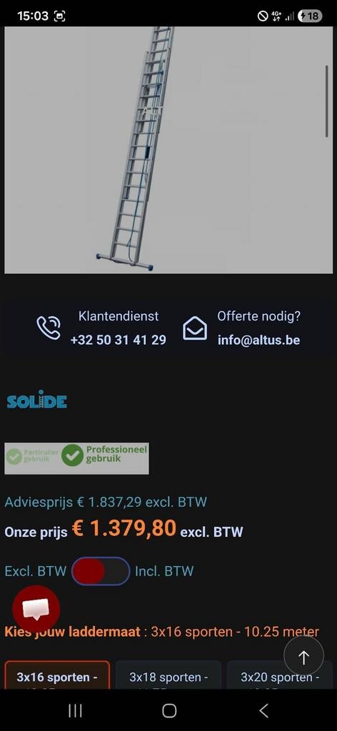 Uitschuifbare dakwerkers ladder, Ophalen