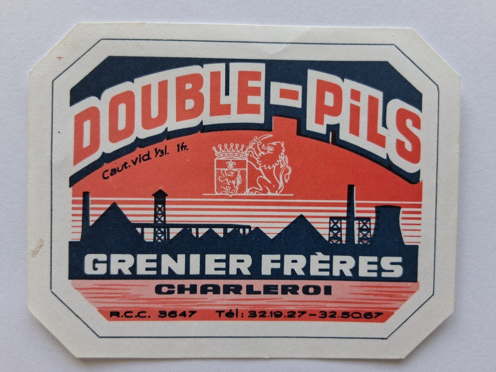 oud bieretiket België Grenier Charleroi: Double-pils, Collections, Envoi, Utilisé, Autres types, Autres marques