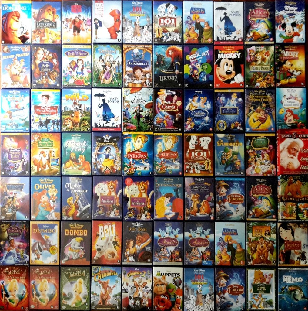 50% KORTING op originele tekenfilms Walt Disney dvds DVD's, Tekenfilm, Nederlands, Zo goed als nieuw, Alle leeftijden