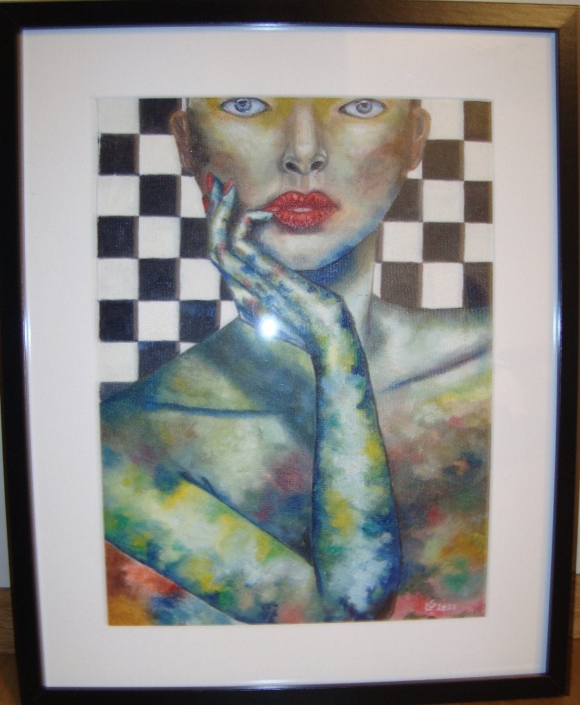 Galerie de portraits modernes/abstraits, Antiquités & Art, Abstrait, Enlèvement ou Envoi, Peinture acrylique, Signé