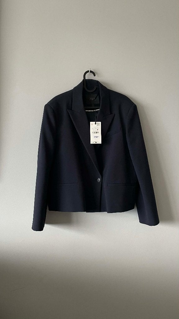 Nieuw ZARA MARINEBLAUW BLAZERJACK L, Kostuum of Pak, Blauw, Zara, Nieuw