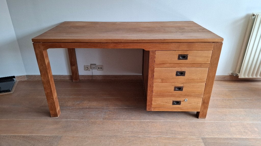 bureau in teak, Huis en Inrichting, Ophalen, Overige typen, 150 cm, Met lades