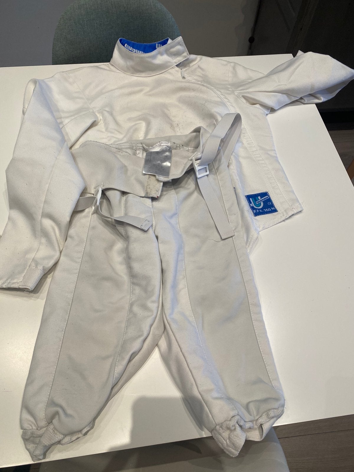 Schermmateriaal voor kinderen (158), Sport en Fitness, Vechtsporten en Zelfverdediging, Ophalen, Gebruikt, Vechtsportkleding, Schermen