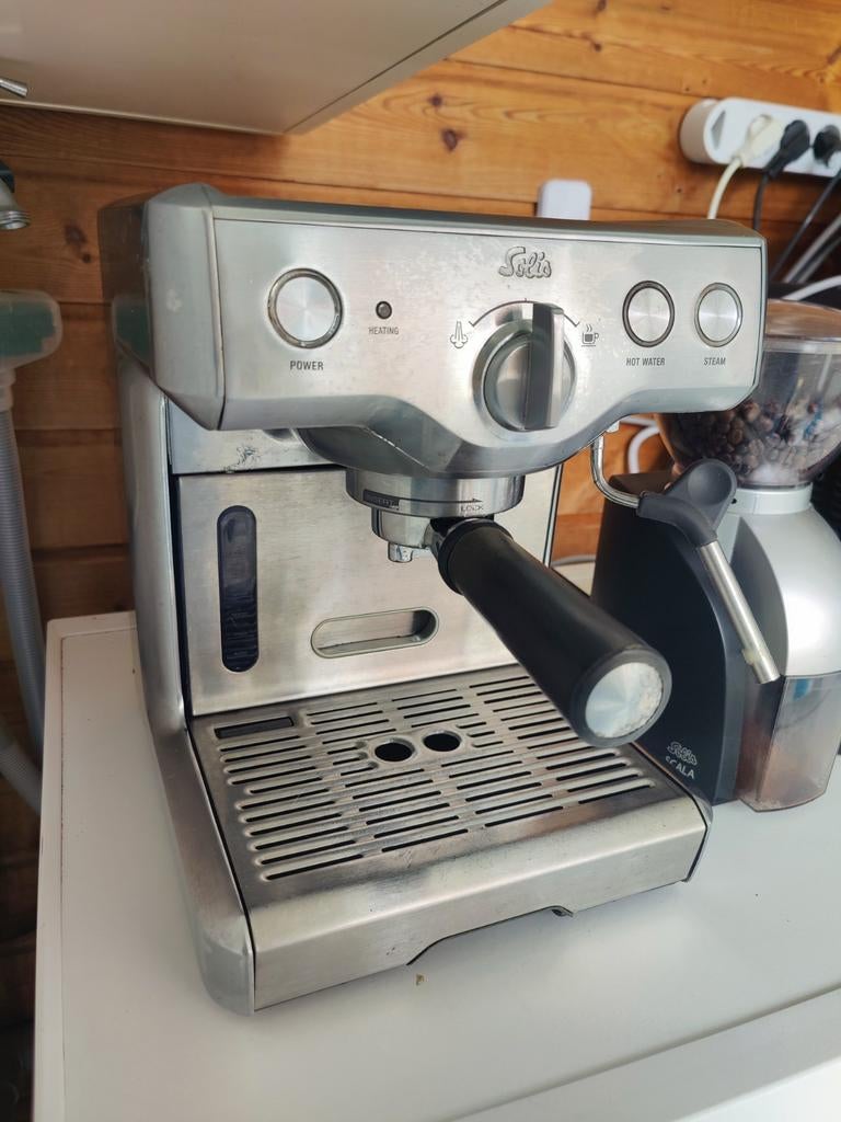 Solis 110 Pistonmachine - Espressoapparaat, Ophalen, Zo goed als nieuw, Espresso apparaat, Stoompijpje