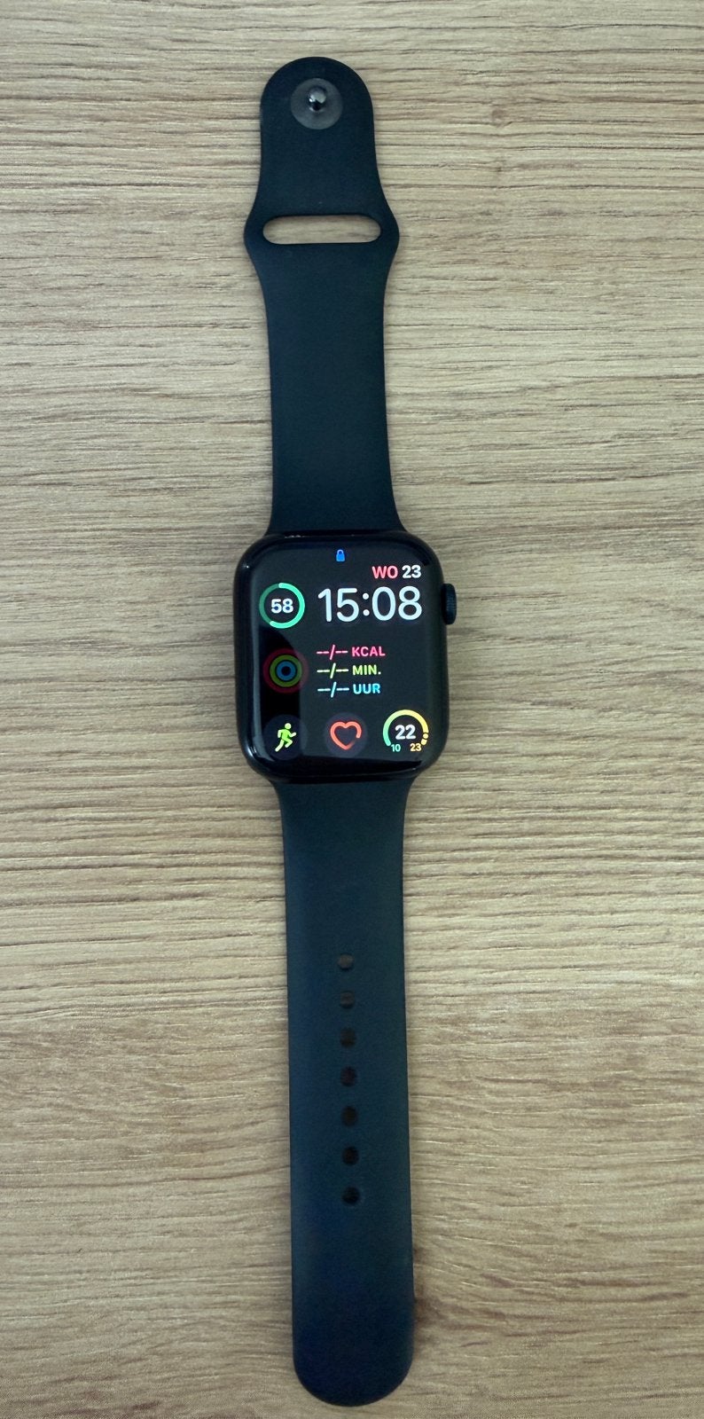 Apple Watch 8 - zwart - 45mm - GPS, Ophalen, Gebruikt, Zwart, IOS