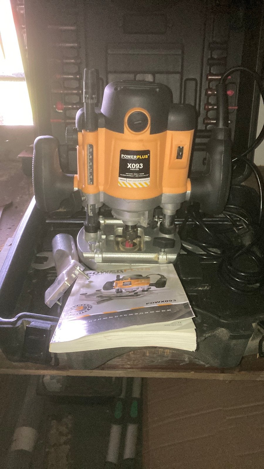 Houtfreez power/plus xo93 met beitels, Doe-het-zelf en Bouw, Gereedschap | Handgereedschap, Ophalen, Gebruikt, Overige typen, Overige merken