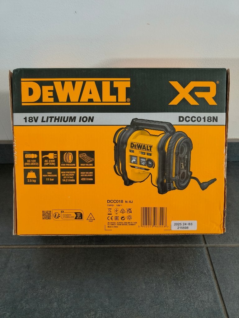 DeWalt compressor, Ophalen