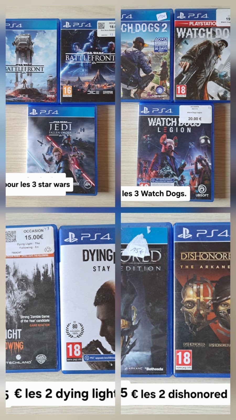 Jeux ps4. prix unitaire dans l'annonce., Ophalen