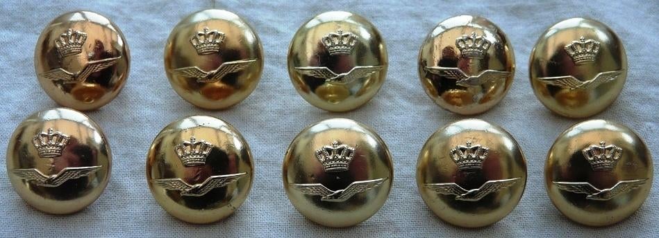 Knopen Lotje, Uniform, DT, KLu, 22mm, 10 stuks, 1990s.(Nr.4), Verzamelen, Ophalen of Verzenden, Luchtmacht, Kleding of Schoenen