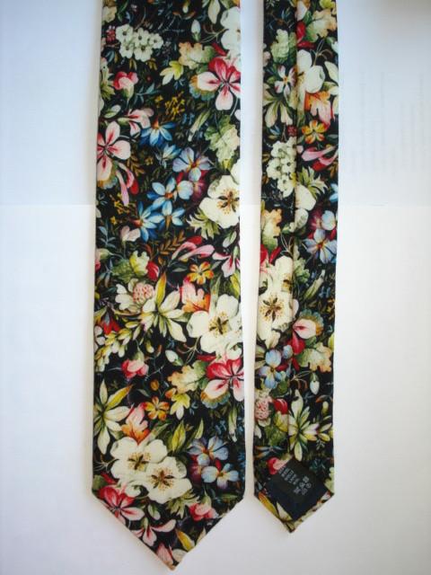 Profuomo Das Wool Cravate laine bleu foncé-fleurs floral, Neuf, À motif, Profuomo, Bleu