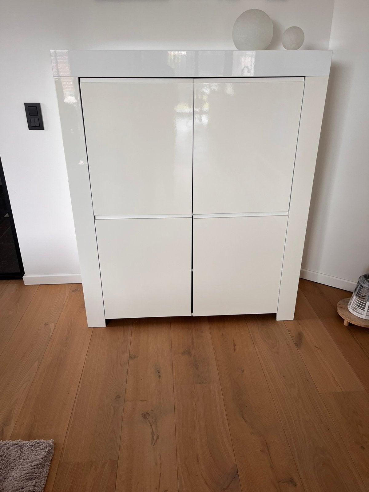 Buffet et vitrine blancs brillants, Enlèvement, Utilisé, Wit modern hoogglans.