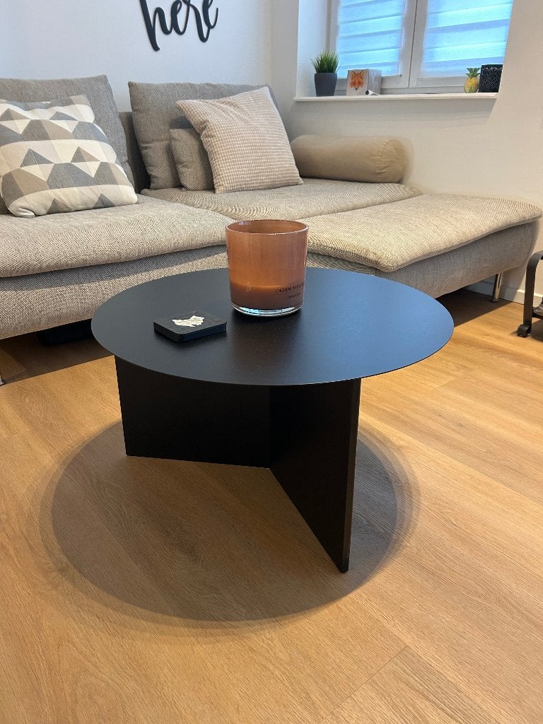 Table basse de salon Hay Slit XL noire, Maison & Meubles, Rond, 50 à 100 cm, Comme neuf, Enlèvement