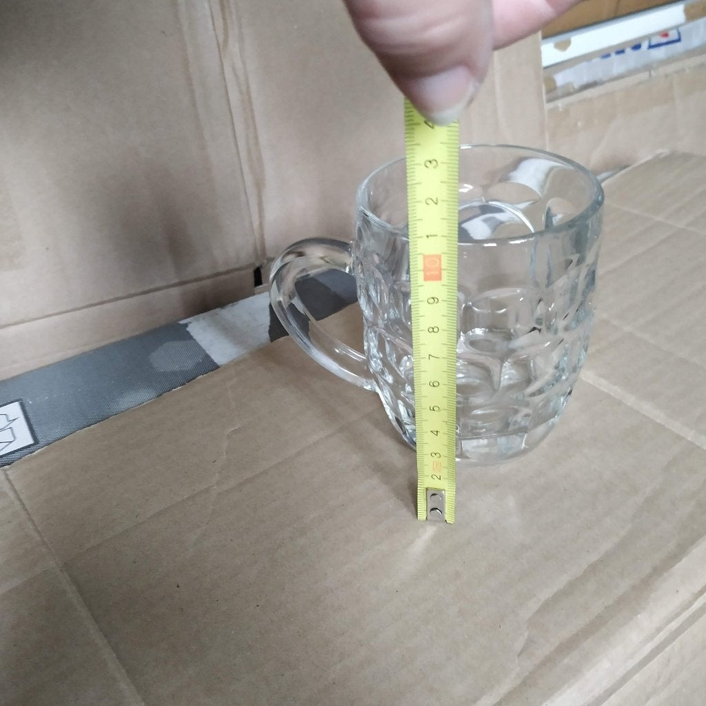 dik zwaar bierglas met handvat nieuw 11cm hoog, Verzamelen, Ophalen of Verzenden, Bierglas
