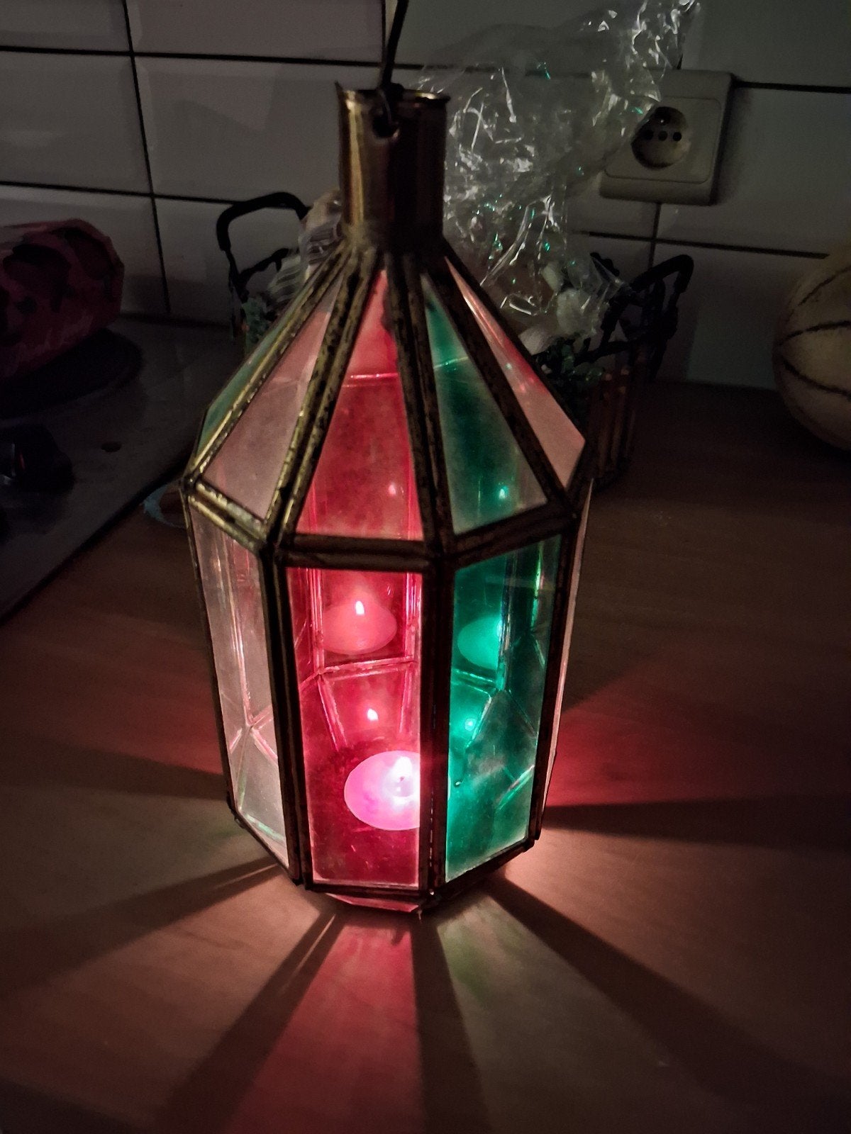 Bougeoir vintage en verre au plomb, Antiquités & Art, Enlèvement ou Envoi