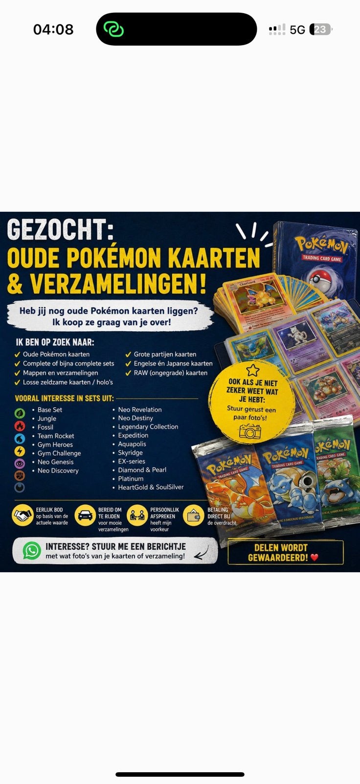 Pokemon kaarten gezocht!, Enlèvement ou Envoi, Comme neuf