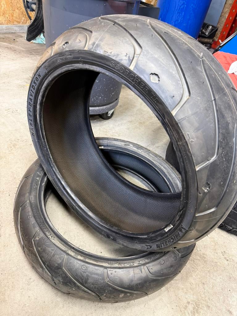 Nieuwe Harley Fatboy banden Michelin Scorcher, Motoren, Ophalen, Nieuw