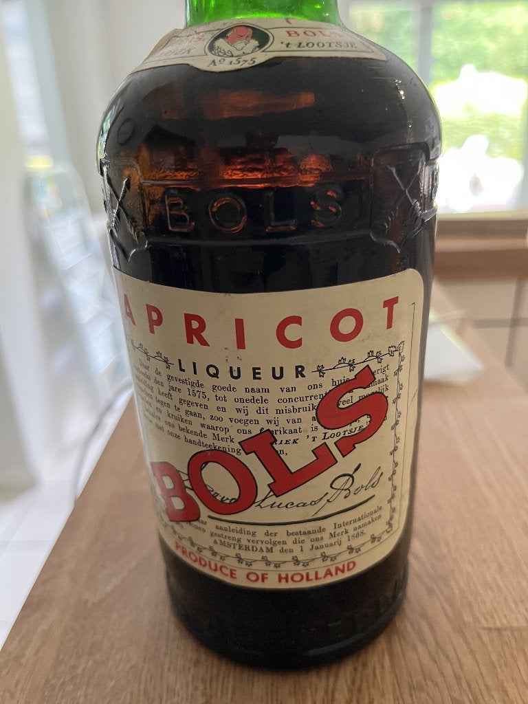Fles BOLS Apricot 1967 Likeur, Verzamelen, Wijnen, Overige gebieden, Overige typen, Ophalen of Verzenden, Zo goed als nieuw