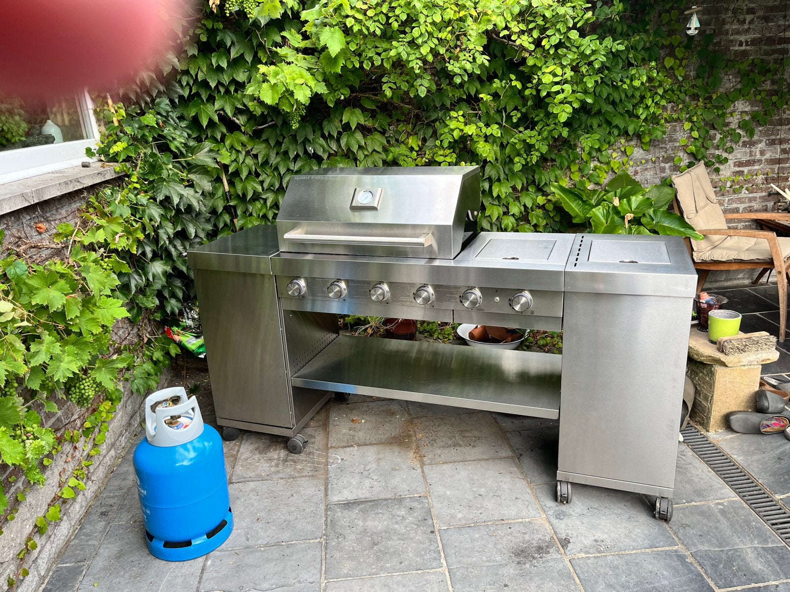 Buitenkeuken-bbq op gas, Tuin en Terras, Buitenkeukens, Ophalen, Zo goed als nieuw, Gas