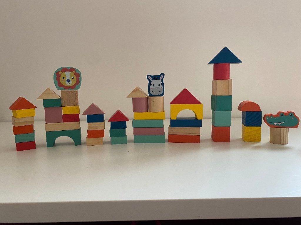 Houten bouwblokken, Ophalen, Gebruikt, Overige merken