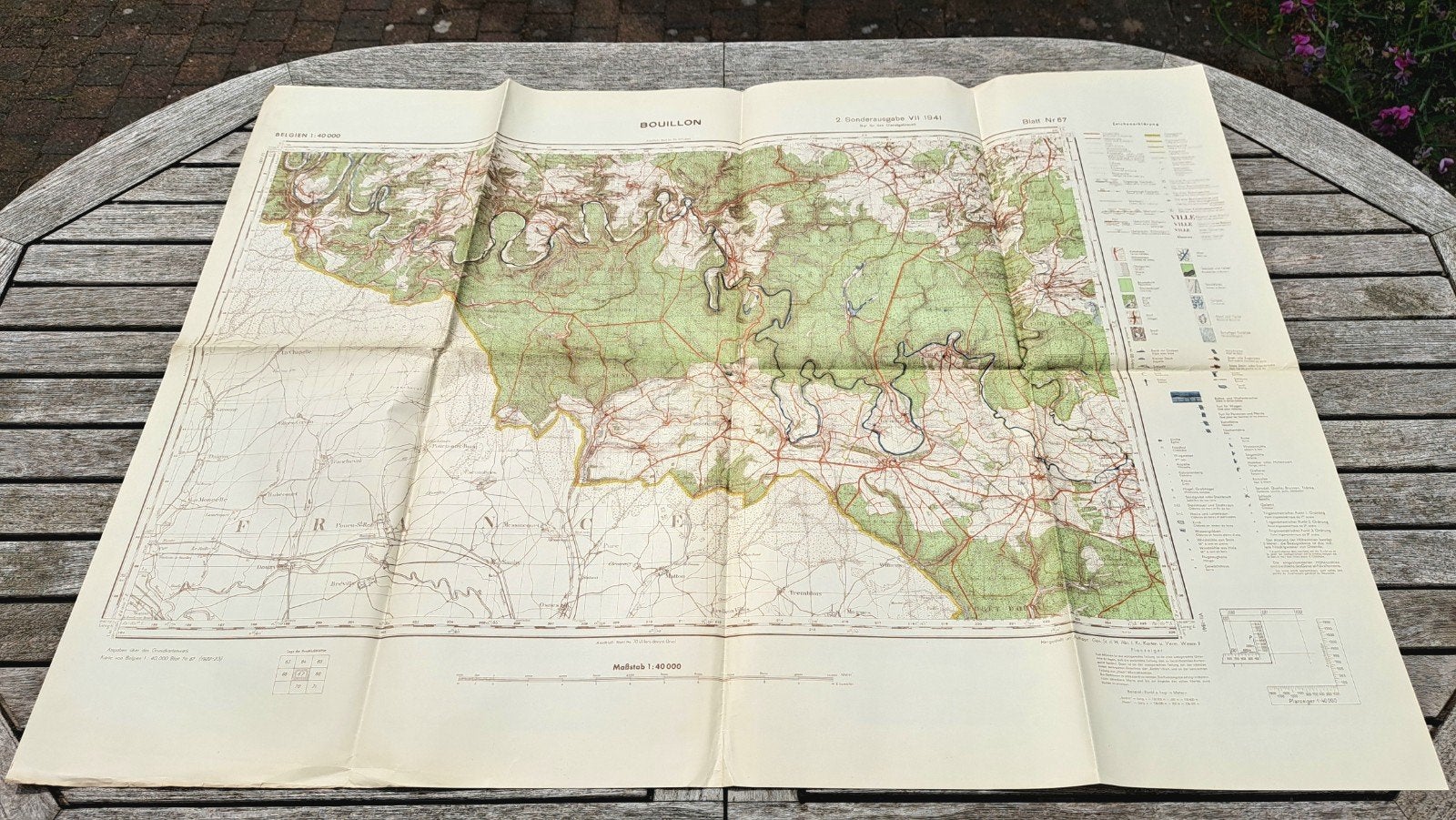 Carte Etat-Major allemande 1941 BOUILLON FLORENVILLE, Collections