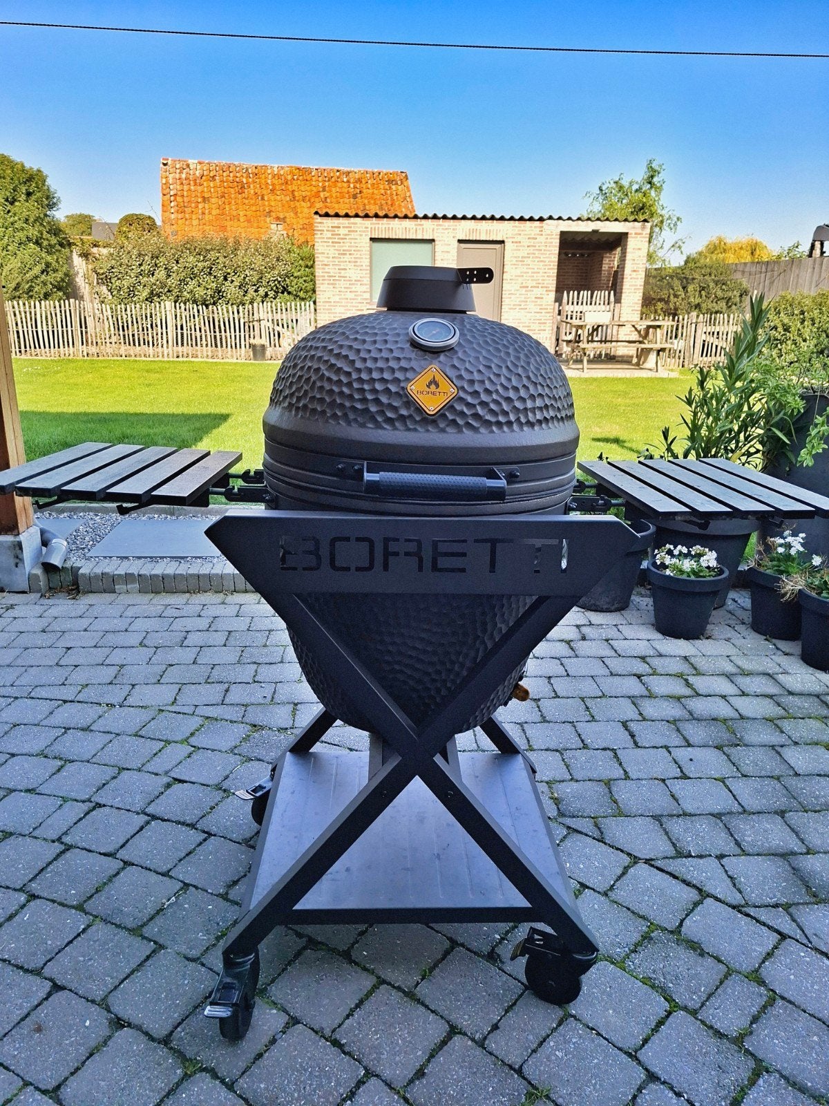 boretti kamado large + hoes, Tuin en Terras, Ophalen, Zo goed als nieuw, Boretti